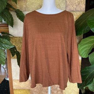 Loft Women’s Short Sleeve 100% Cotton Boat Neckline Long Sleeve Blouse, Size XL